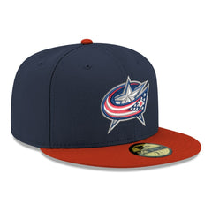 Columbus Blue Jackets New Era Core Logo Two-Tone 59FIFTY Fitted Hat - Navy - NHL