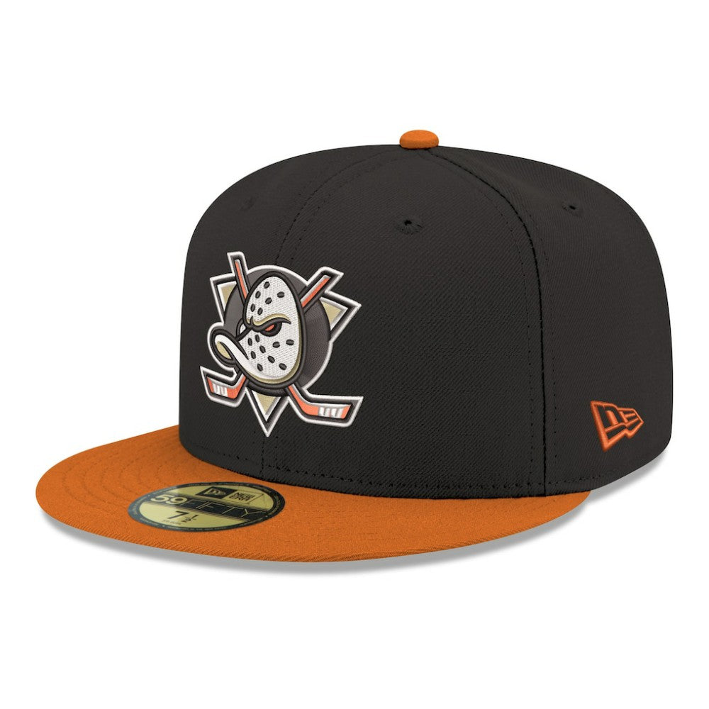Anaheim Ducks New Era Core Logo Two-Tone 59FIFTY Fitted Hat - Black - NHL