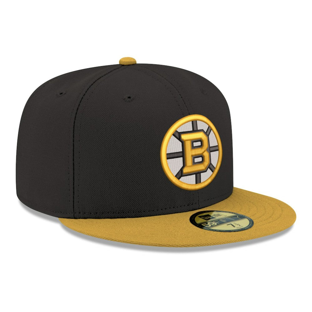 Boston Bruins New Era Core Logo Two-Tone 59FIFTY Fitted Hat - Black - NHL