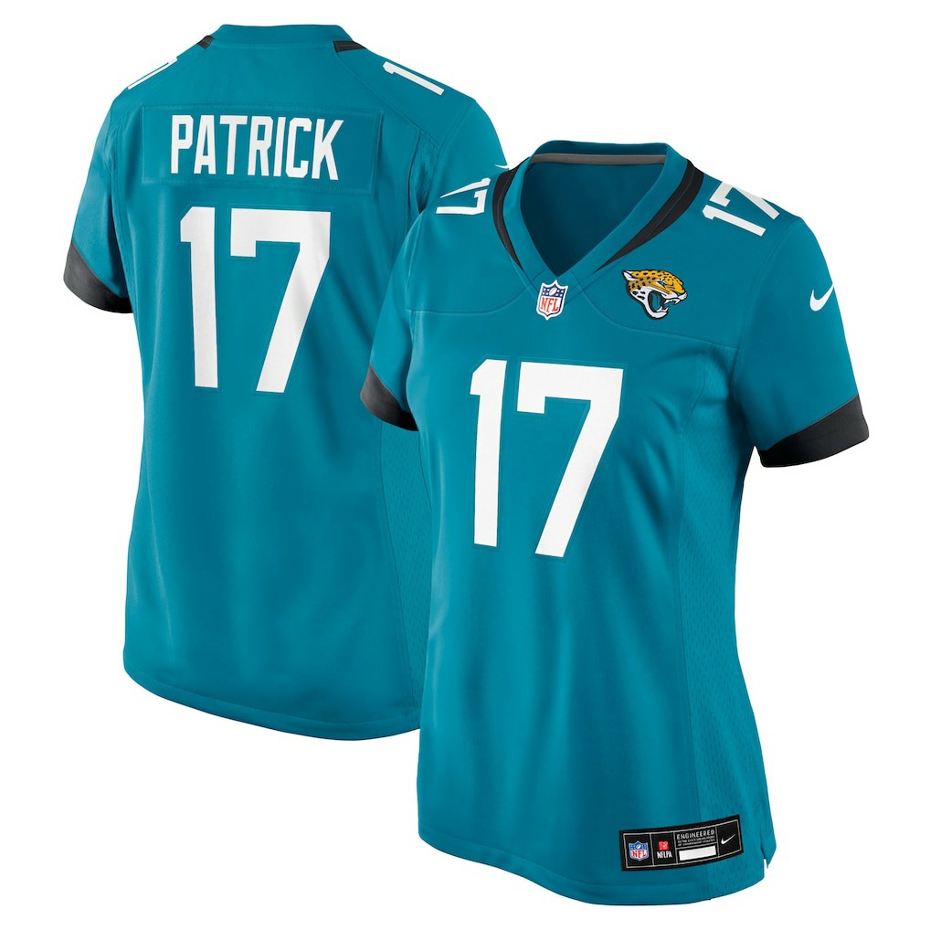 Tim Patrick Jacksonville Jaguars Women's Team Game Jersey Teal | Nike for Sale