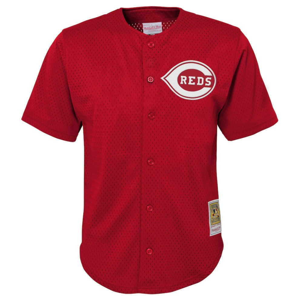 Deion Sanders Cincinnati Reds Mitchell & Ness Youth Cooperstown Mesh Batting Practice Jersey - MLB