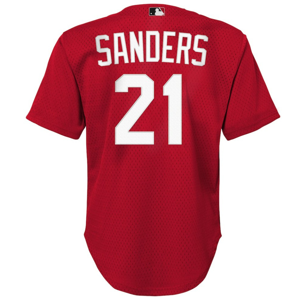 Deion Sanders Cincinnati Reds Mitchell & Ness Youth Cooperstown Mesh Batting Practice Jersey - MLB