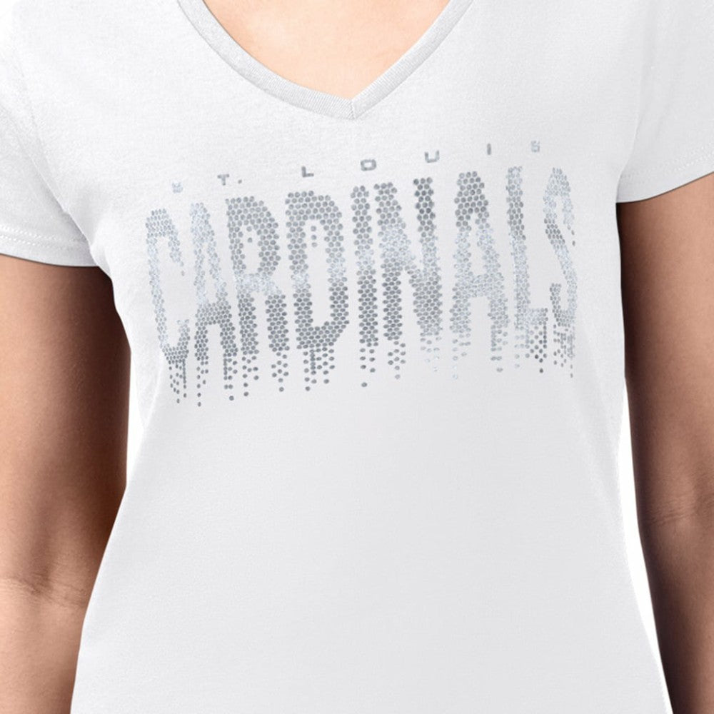 St. Louis Cardinals G-III 4Her by Carl Banks Women's Metallic Drop Lightweight V-Neck T-Shirt - MLB