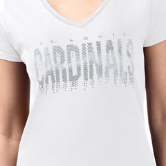 St. Louis Cardinals G-III 4Her by Carl Banks Women's Metallic Drop Lightweight V-Neck T-Shirt - MLB