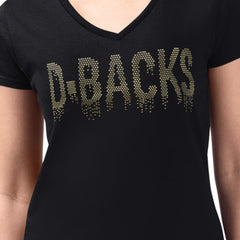 Arizona Diamondbacks G-III 4Her by Carl Banks Women's Metallic Drop Lightweight V-Neck T-Shirt - MLB
