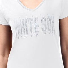 Chicago White Sox G-III 4Her by Carl Banks Women's Metallic Drop Lightweight V-Neck T-Shirt - MLB