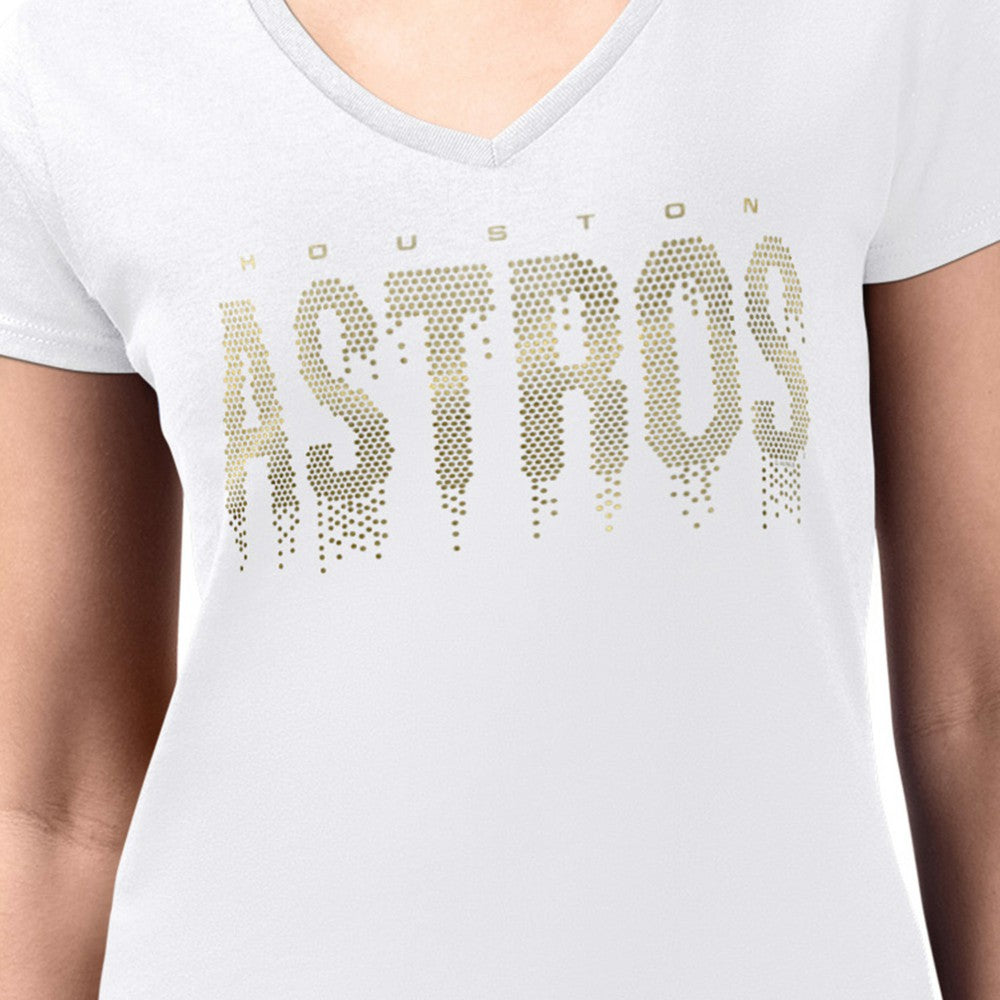 Houston Astros G-III 4Her by Carl Banks Women's Metallic Drop Lightweight V-Neck T-Shirt - MLB