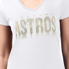 Houston Astros G-III 4Her by Carl Banks Women's Metallic Drop Lightweight V-Neck T-Shirt - MLB