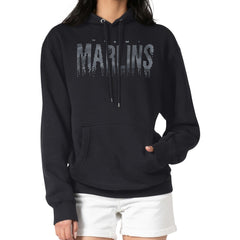 Miami Marlins G-III 4Her by Carl Banks Women's Metallic Drop Fleece Hoodie - MLB
