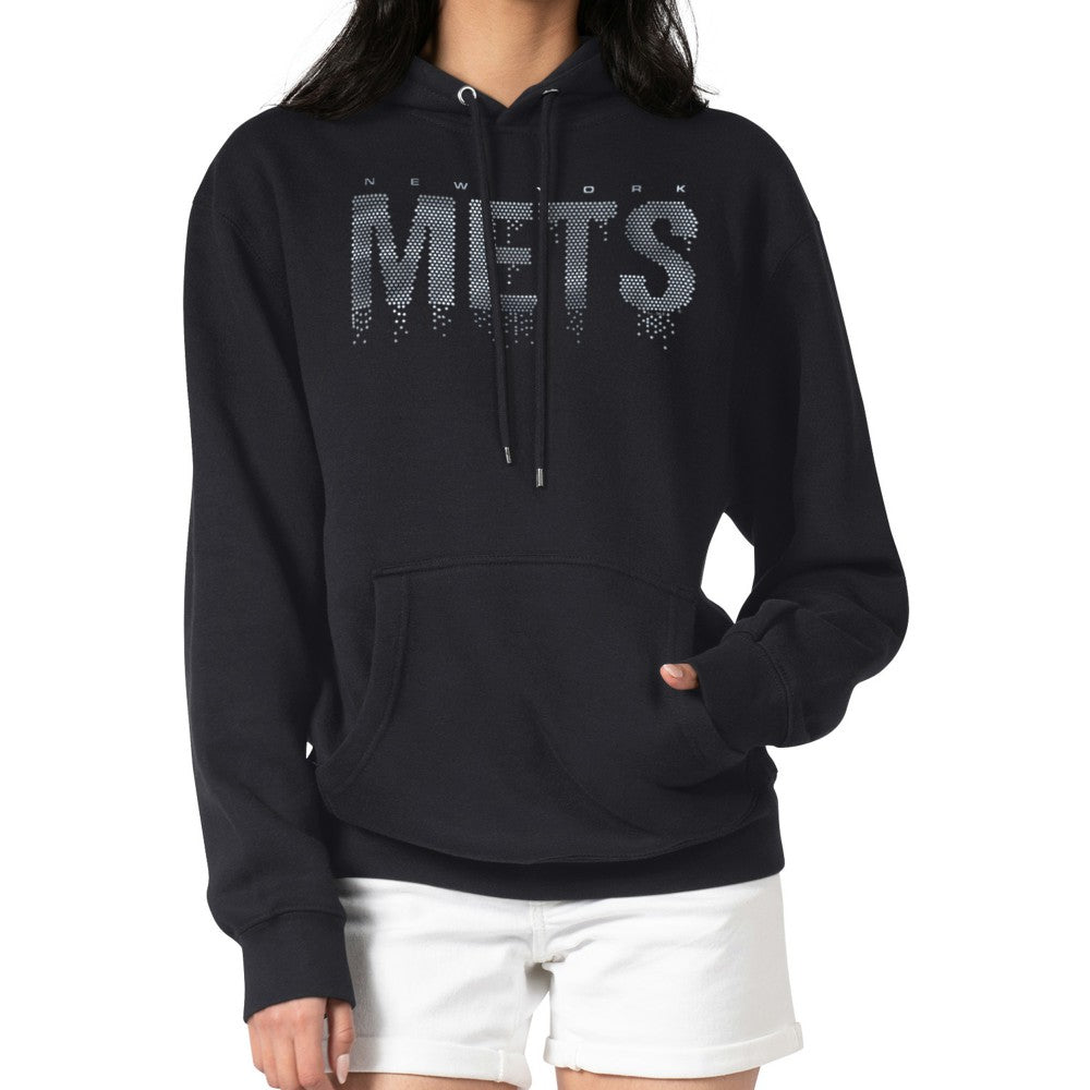 New York Mets G-III 4Her by Carl Banks Women's Metallic Drop Fleece Hoodie - MLB