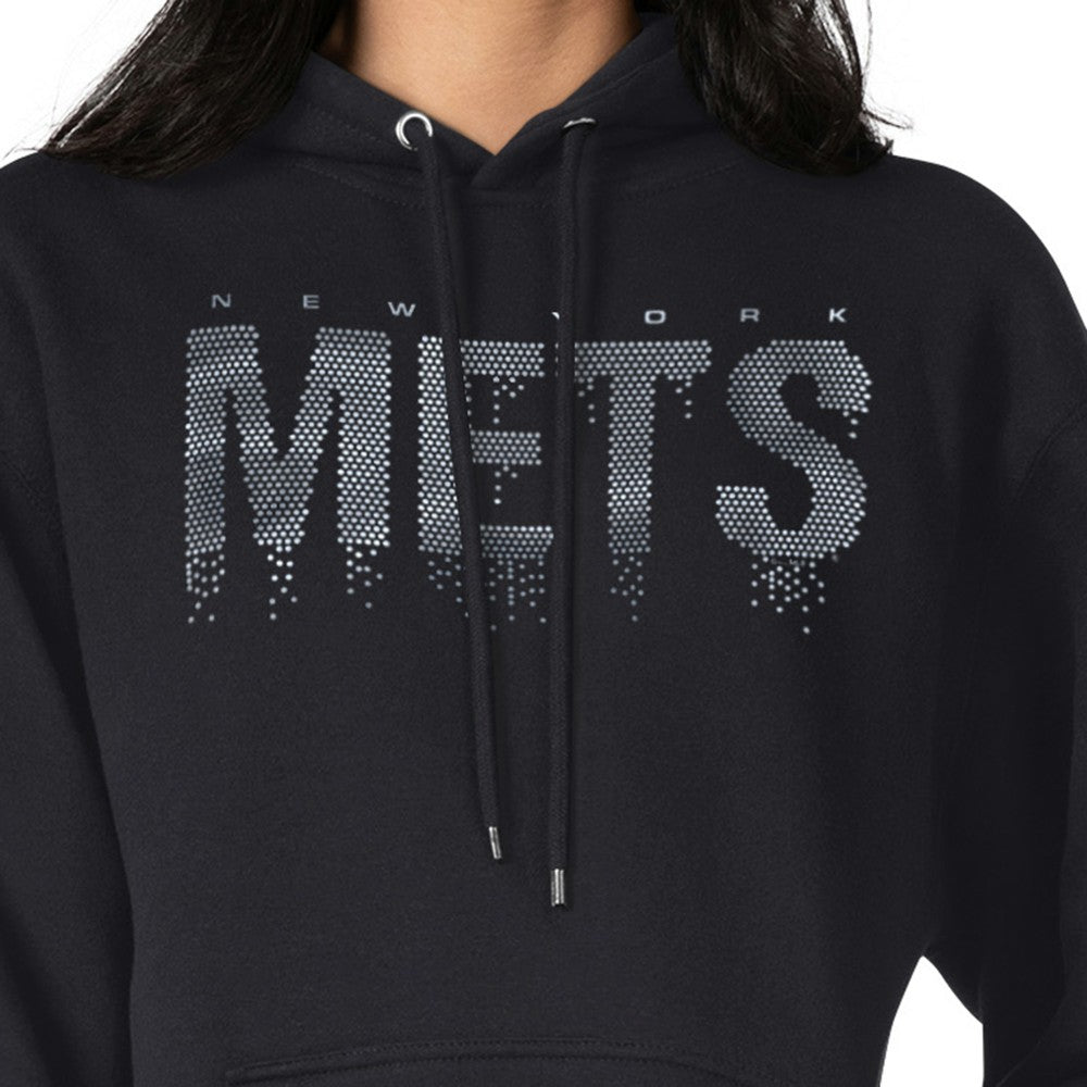 New York Mets G-III 4Her by Carl Banks Women's Metallic Drop Fleece Hoodie - MLB