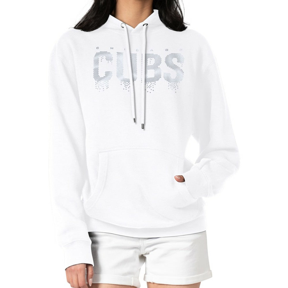 Chicago Cubs G-III 4Her by Carl Banks Women's Metallic Drop Fleece Hoodie - MLB