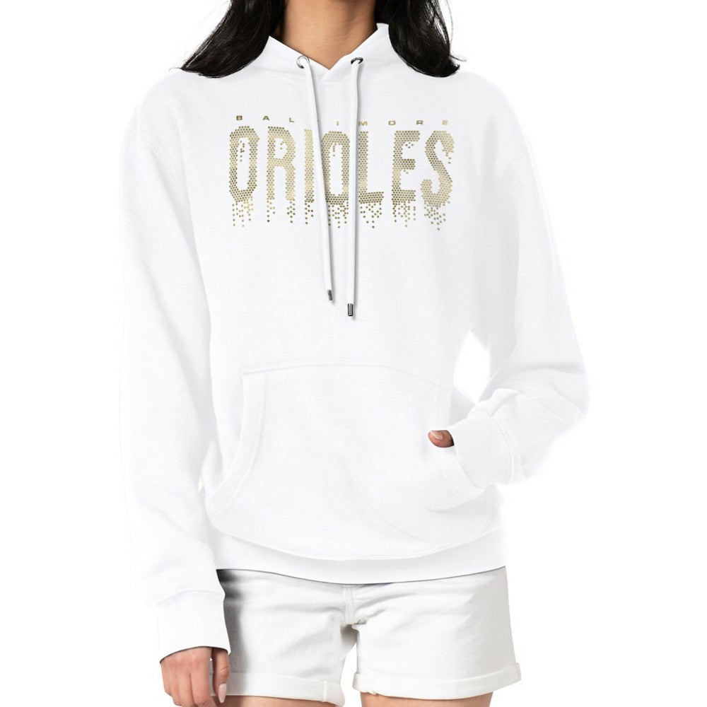 Baltimore Orioles G-III 4Her by Carl Banks Women's Metallic Drop Fleece Hoodie - MLB