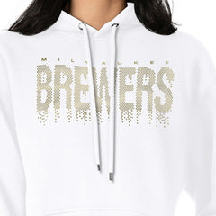 Milwaukee Brewers G-III 4Her by Carl Banks Women's Metallic Drop Fleece Hoodie - MLB