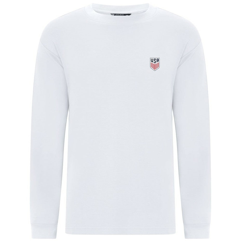 USMNT Levelwear Luxe Signature Long Sleeve T-Shirt White - FIFA World CUP
