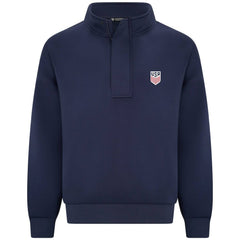 USMNT Levelwear Luxe Signature Stein Quarter-Zip Tri-Blend Sweatshirt with 3-D Patch Navy - FIFA World CUP