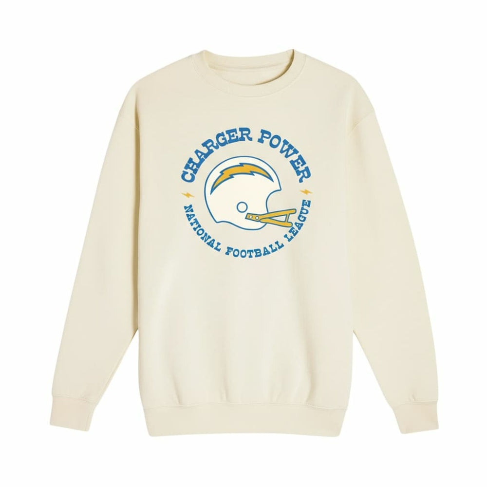 Los Angeles Chargers The Wild Collective Unisex Charger Power Fleece Sweatshirt Cream | NFL