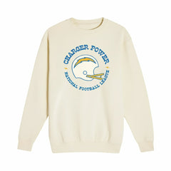 Los Angeles Chargers The Wild Collective Unisex Charger Power Fleece Sweatshirt Cream | NFL