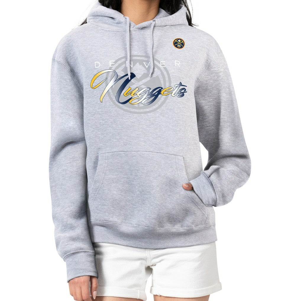 Denver Nuggets G-III 4Her by Carl Banks Women's Shadow Logo Tri-Blend Fleece Hoodie Gray - NBA