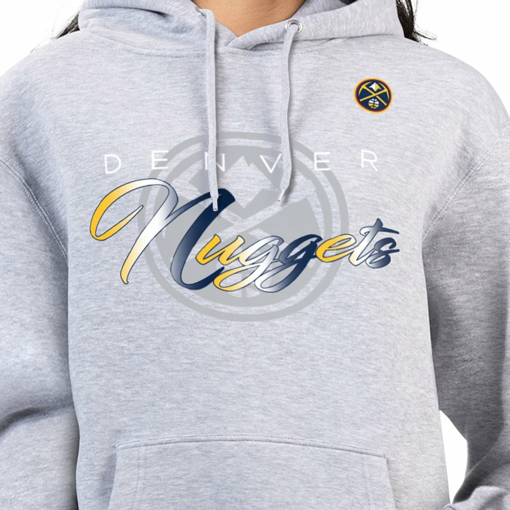 Denver Nuggets G-III 4Her by Carl Banks Women's Shadow Logo Tri-Blend Fleece Hoodie Gray - NBA