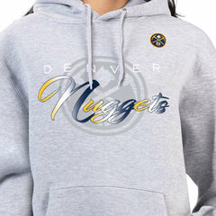 Denver Nuggets G-III 4Her by Carl Banks Women's Shadow Logo Tri-Blend Fleece Hoodie Gray - NBA