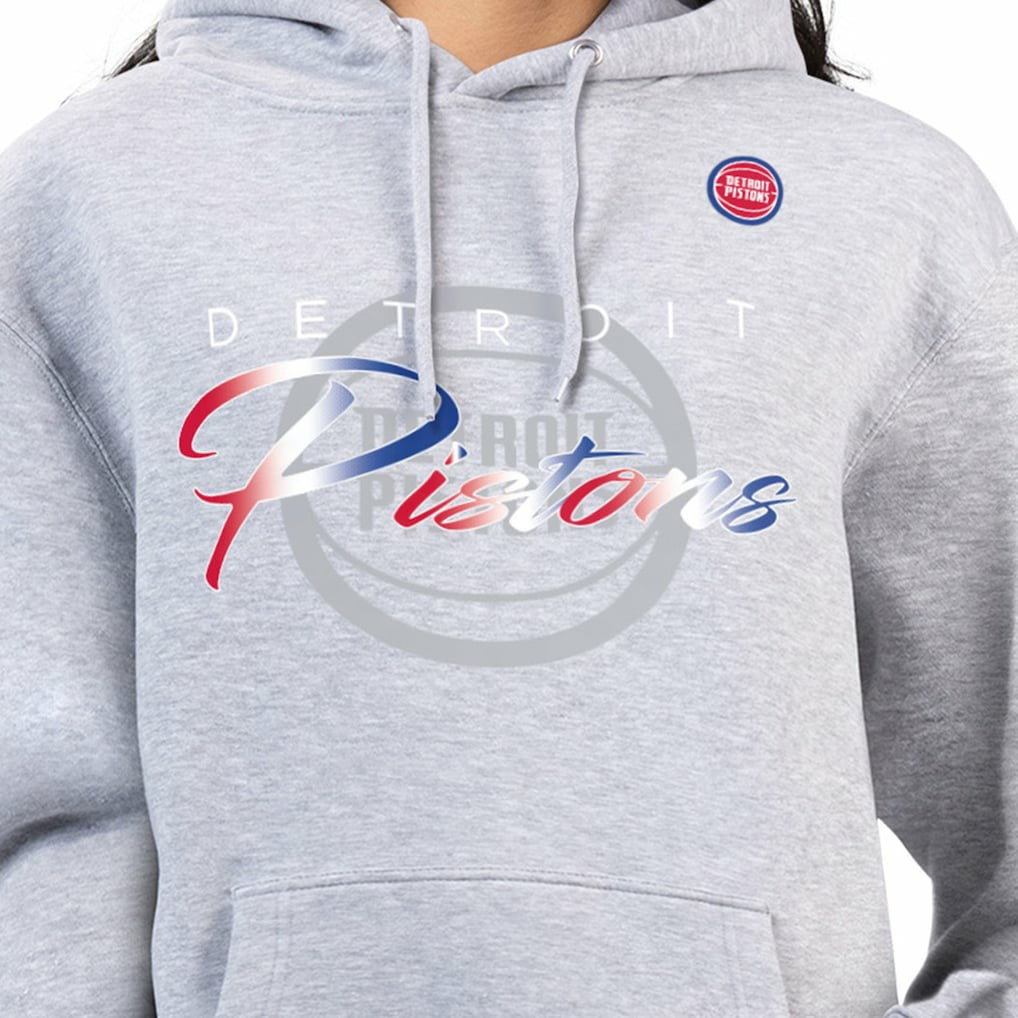 Detroit Pistons G-III 4Her by Carl Banks Women's Shadow Logo Tri-Blend Fleece Hoodie Gray - NBA