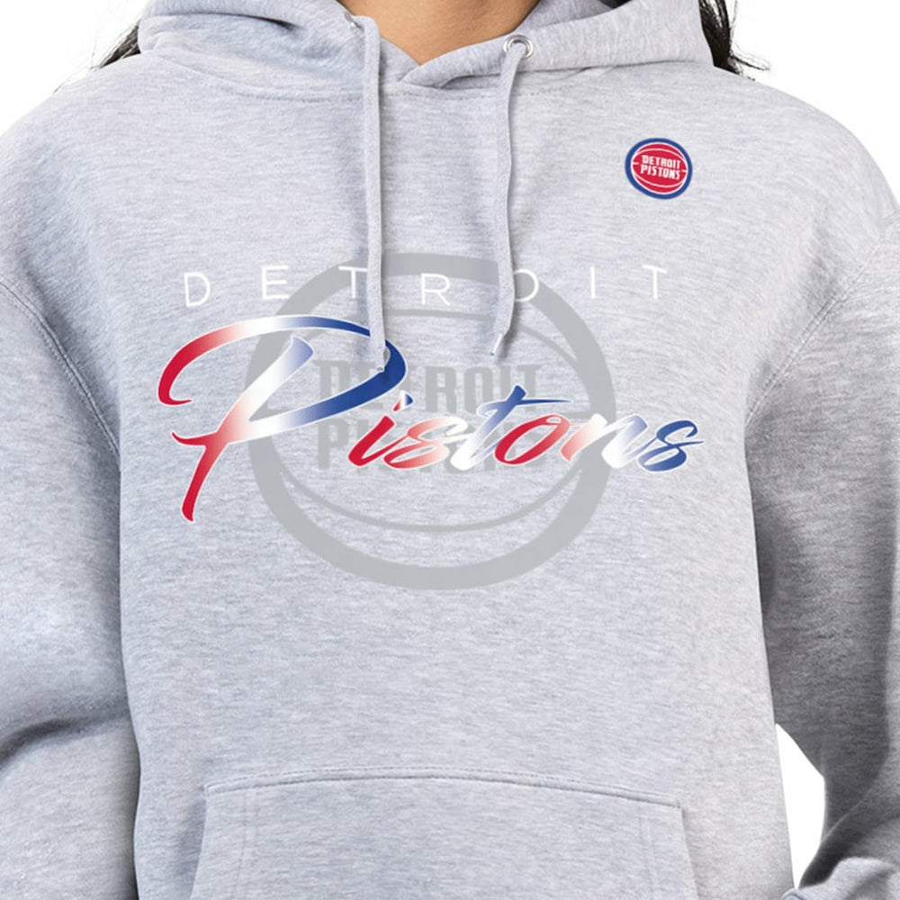 Detroit Pistons G-III 4Her by Carl Banks Women's Shadow Logo Tri-Blend Fleece Hoodie Gray - NBA