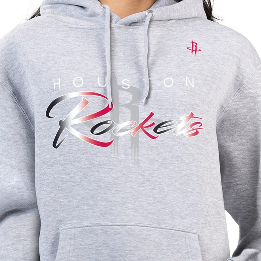 Houston Rockets G-III 4Her by Carl Banks Women's Shadow Logo Tri-Blend Fleece Hoodie Gray - NBA