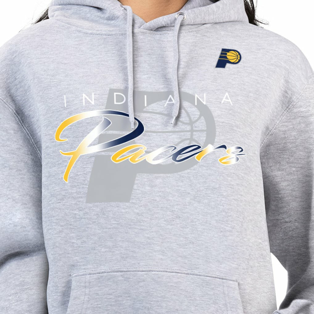 Indiana Pacers G-III 4Her by Carl Banks Women's Shadow Logo Tri-Blend Fleece Hoodie Gray - NBA
