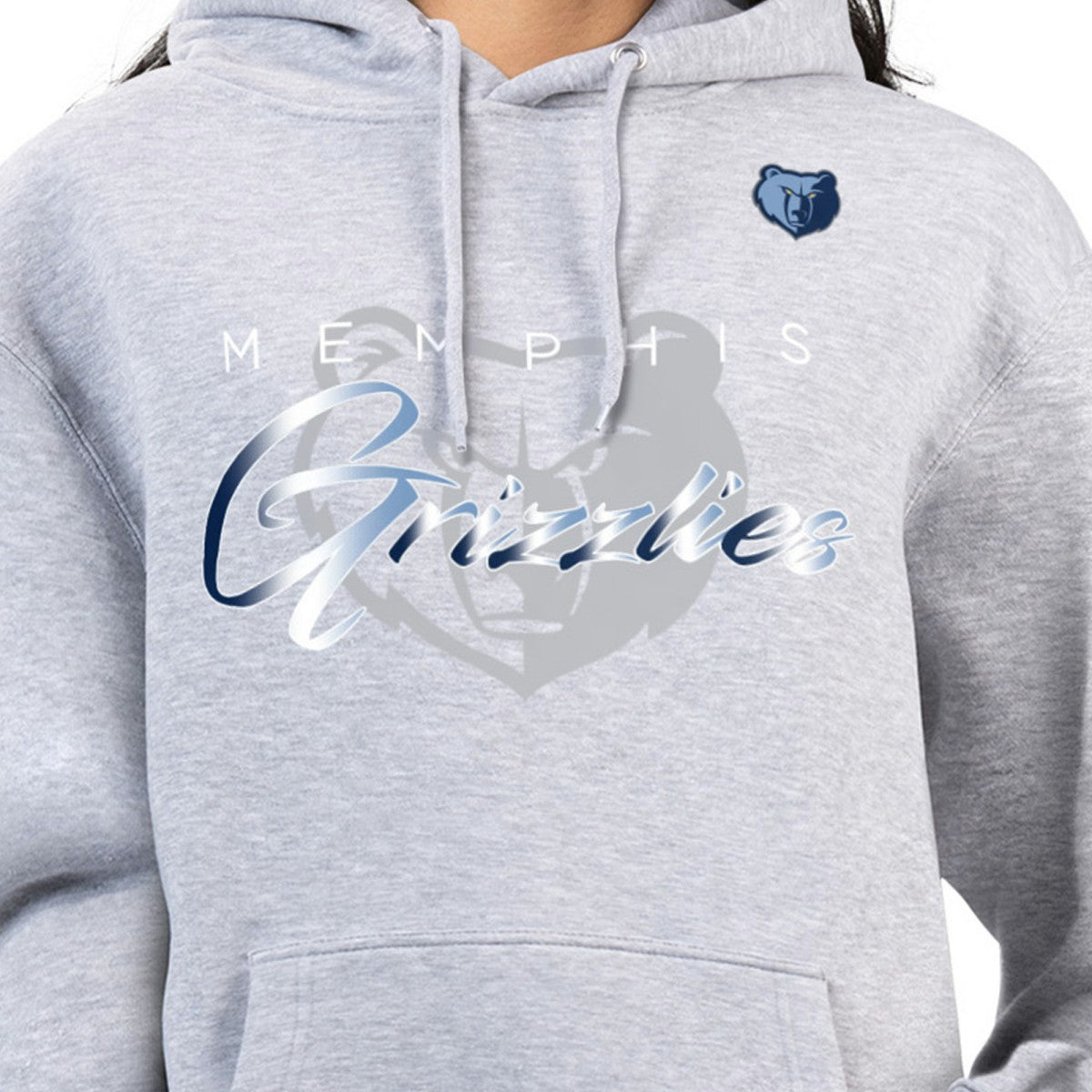 Memphis Grizzlies G-III 4Her by Carl Banks Women's Shadow Logo Tri-Blend Fleece Hoodie Gray - NBA
