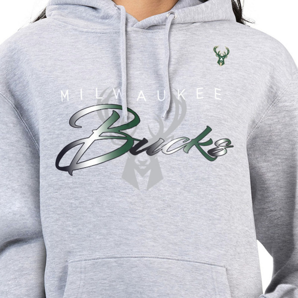 Milwaukee Bucks G-III 4Her by Carl Banks Women's Shadow Logo Tri-Blend Fleece Hoodie Gray - NBA