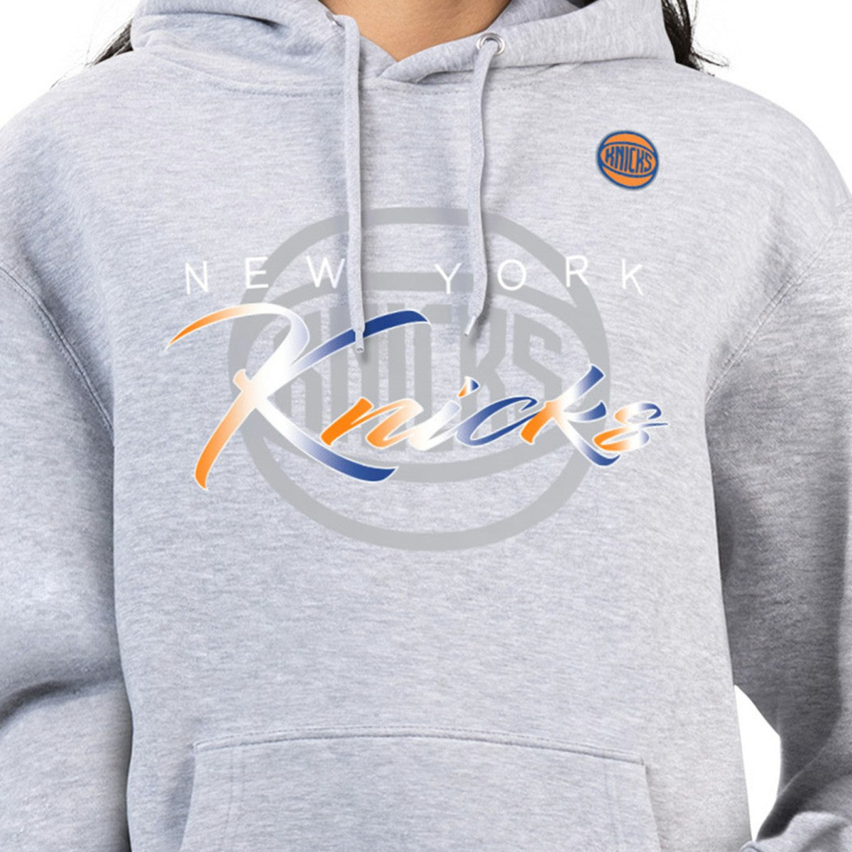 New York Knicks G-III 4Her by Carl Banks Women's Shadow Logo Tri-Blend Fleece Hoodie Gray - NBA