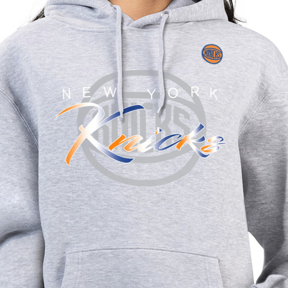 New York Knicks G-III 4Her by Carl Banks Women's Shadow Logo Tri-Blend Fleece Hoodie Gray - NBA