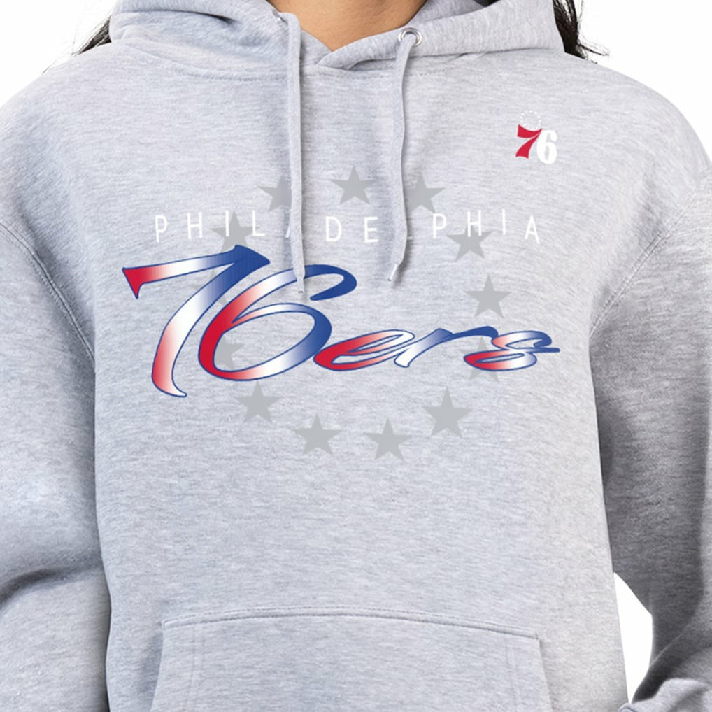 Philadelphia 76ers G-III 4Her by Carl Banks Women's Shadow Logo Tri-Blend Fleece Hoodie Gray - NBA