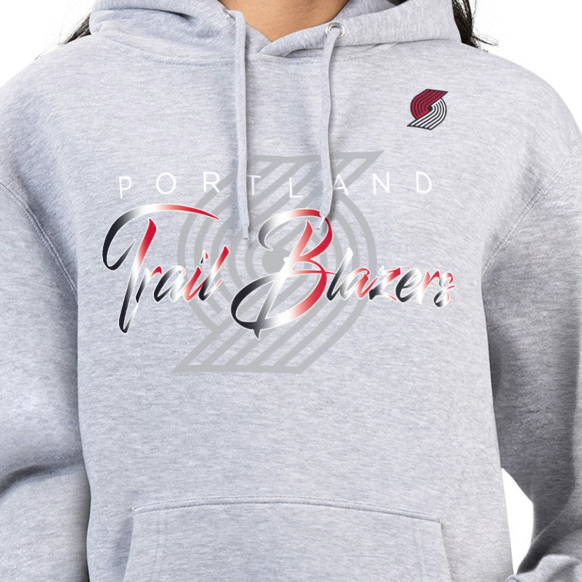 Portland Trail Blazers G-III 4Her by Carl Banks Women's Shadow Logo Tri-Blend Fleece Hoodie Gray - NBA