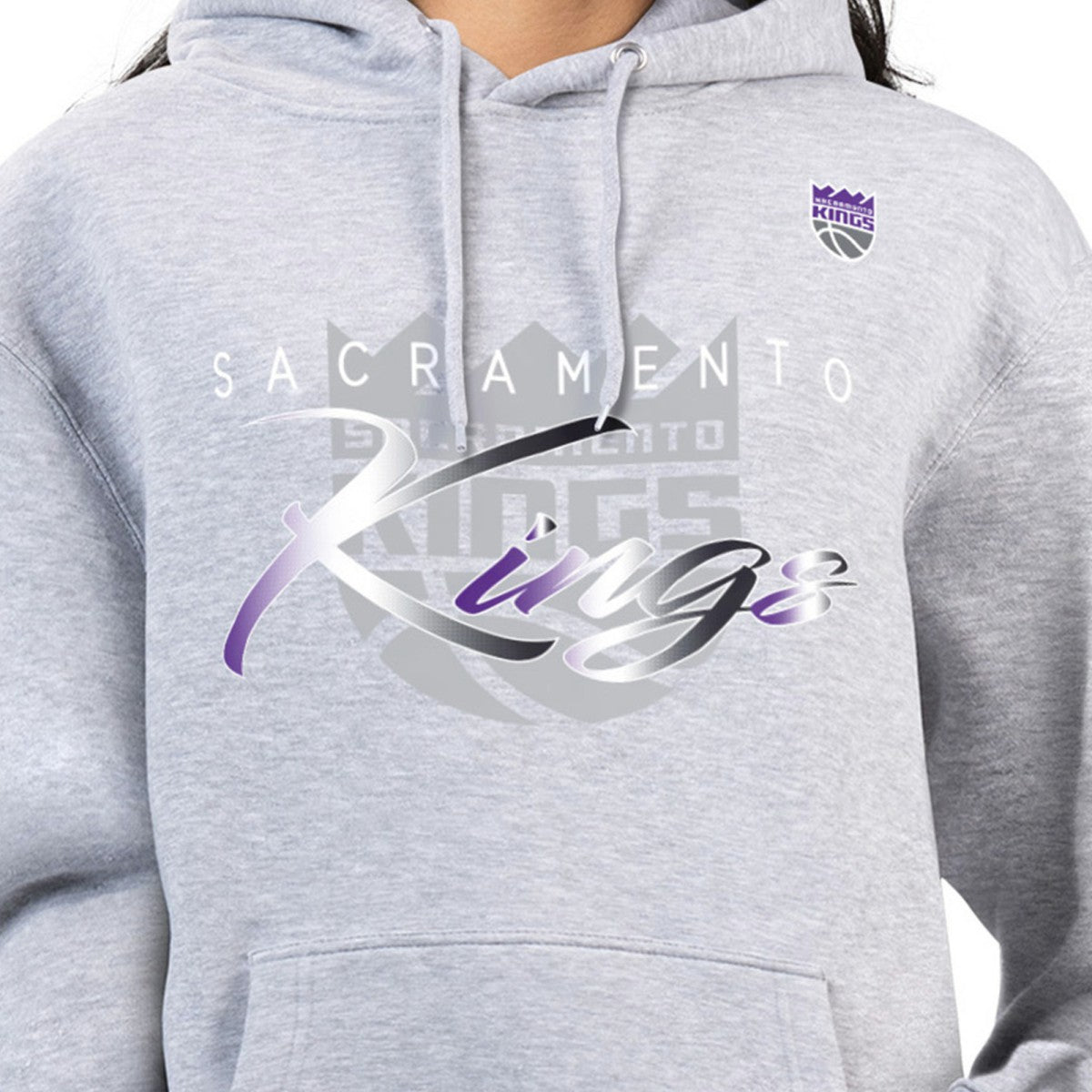 Sacramento Kings G-III 4Her by Carl Banks Women's Shadow Logo Tri-Blend Fleece Hoodie Gray - NBA