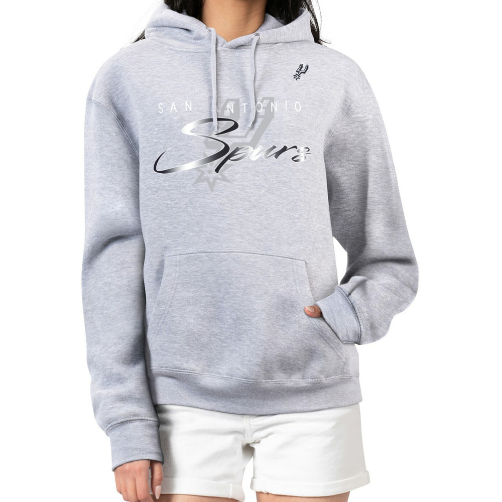San Antonio Spurs G-III 4Her by Carl Banks Women's Shadow Logo Tri-Blend Fleece Hoodie Gray - NBA