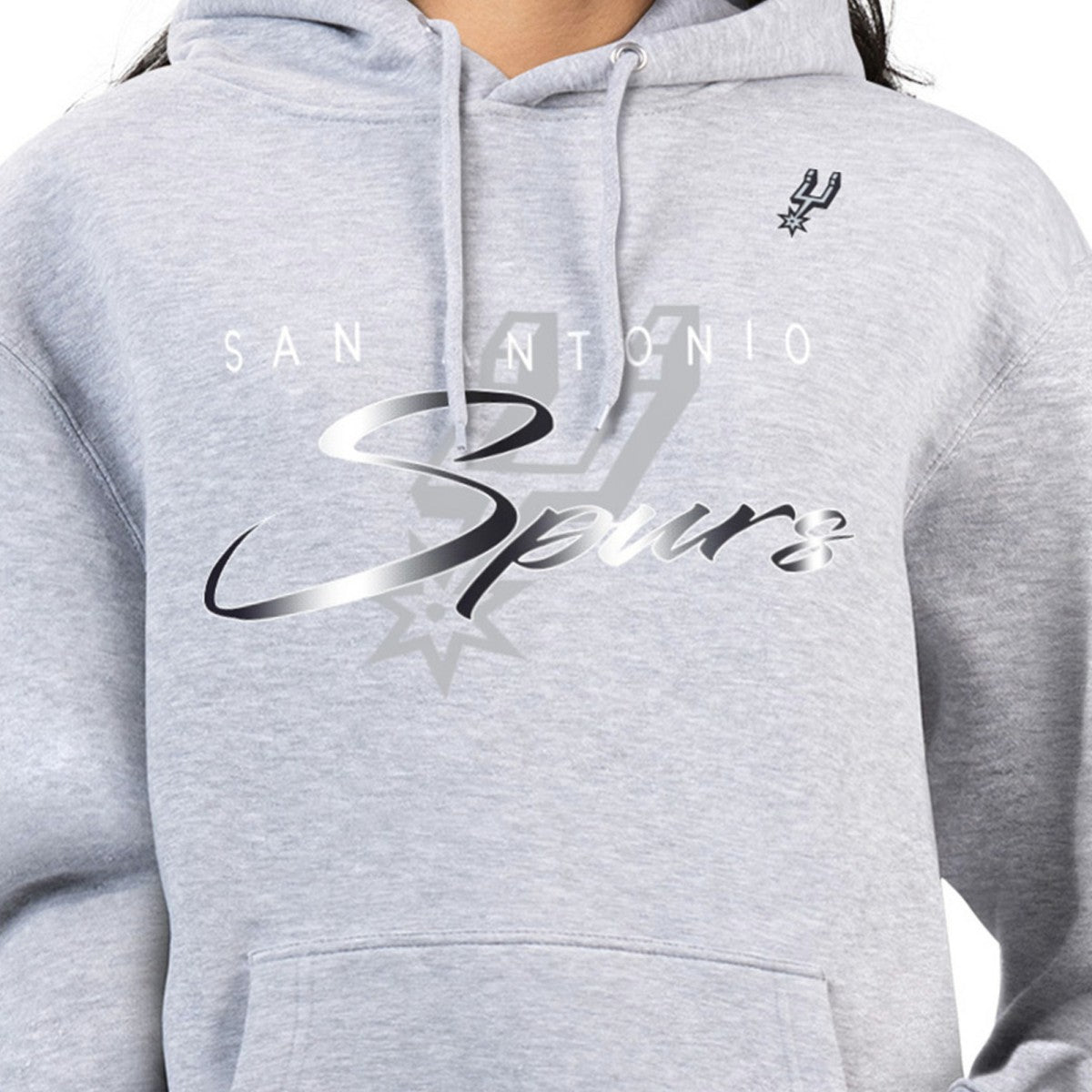 San Antonio Spurs G-III 4Her by Carl Banks Women's Shadow Logo Tri-Blend Fleece Hoodie Gray - NBA
