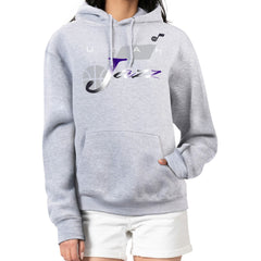 Utah Jazz G-III 4Her by Carl Banks Women's Shadow Logo Tri-Blend Fleece Hoodie Gray - NBA
