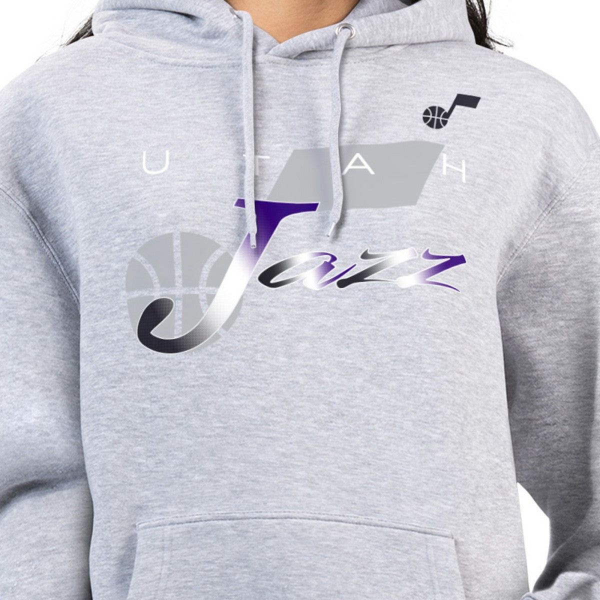 Utah Jazz G-III 4Her by Carl Banks Women's Shadow Logo Tri-Blend Fleece Hoodie Gray - NBA