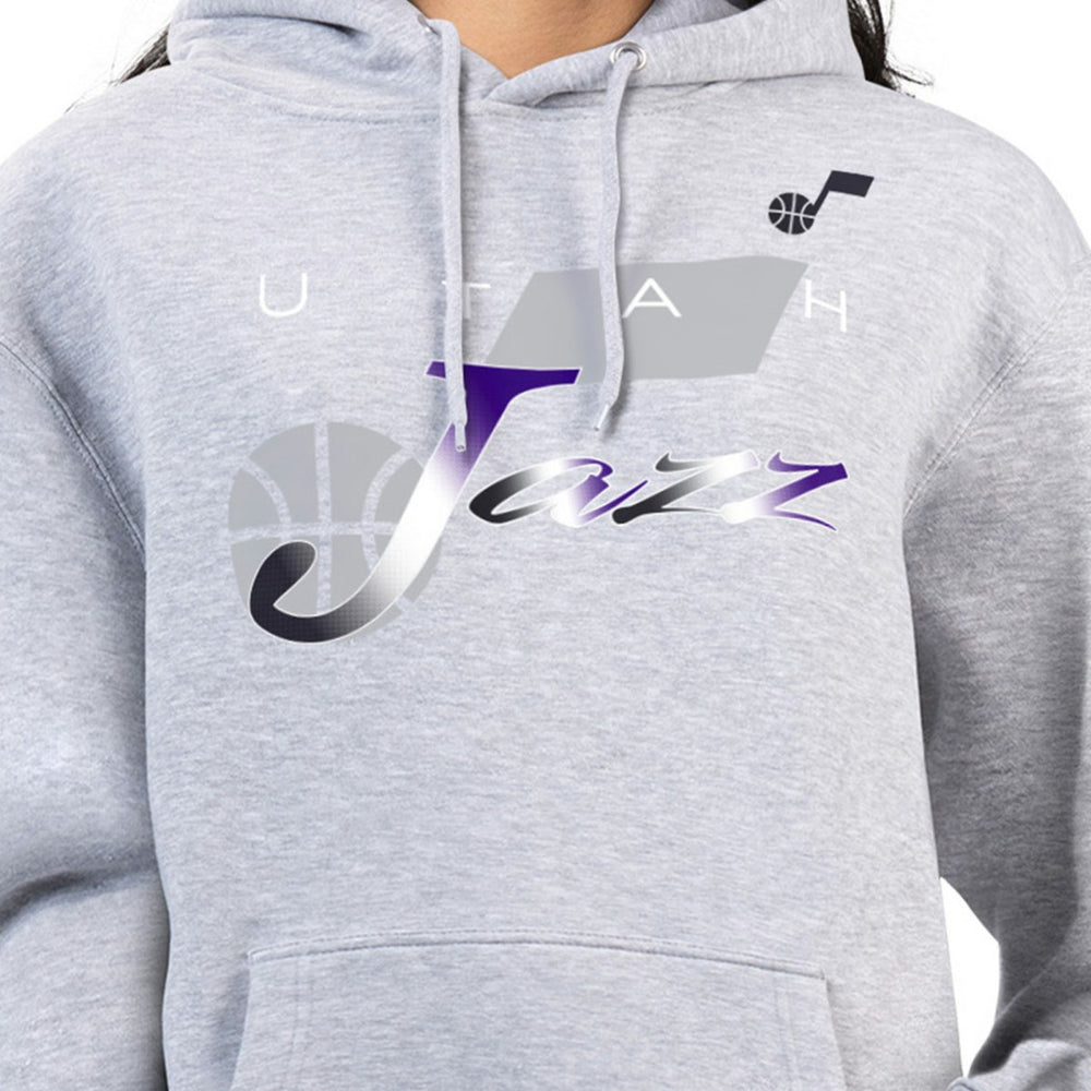 Utah Jazz G-III 4Her by Carl Banks Women's Shadow Logo Tri-Blend Fleece Hoodie Gray - NBA