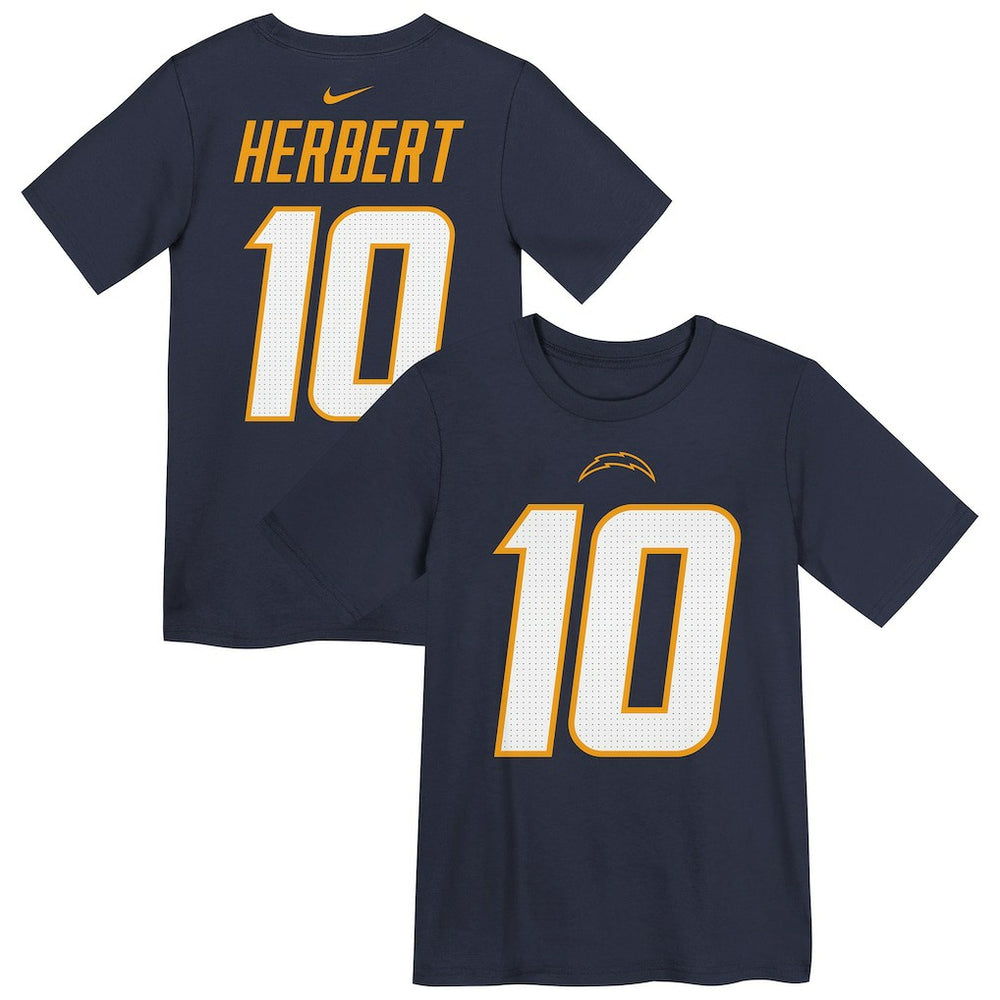 Justin Herbert Los Angeles Chargers Youth Name & Number T-Shirt Navy | Nike for Sale