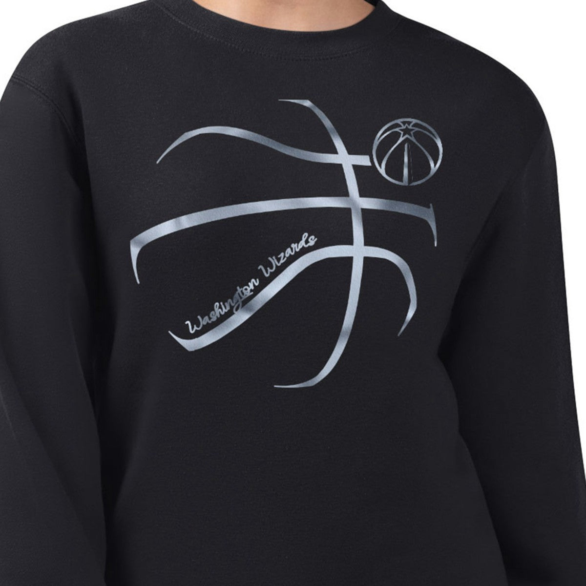 Washington Wizards G-III 4Her by Carl Banks Women's Metallic Print Basketball Sketch Fleece Sweatshirt Black - NBA