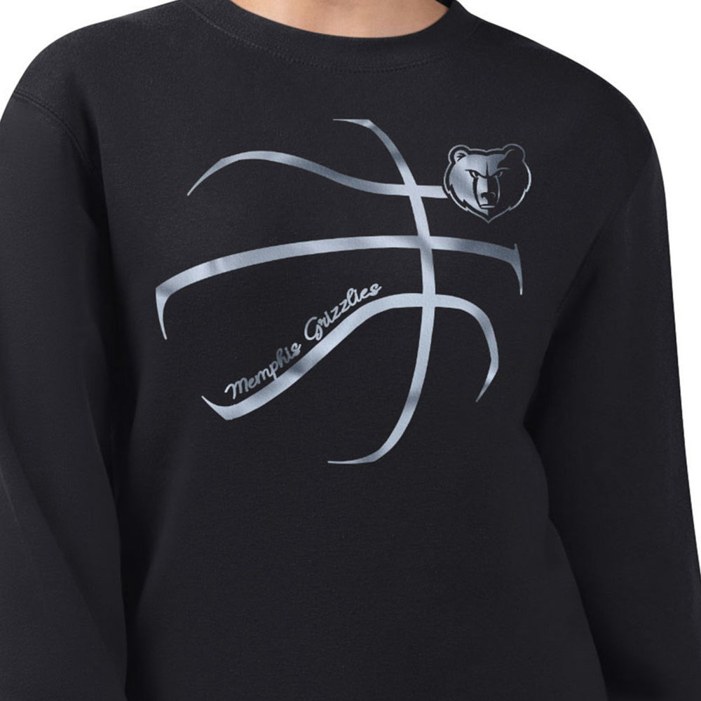 Memphis Grizzlies G-III 4Her by Carl Banks Women's Metallic Print Basketball Sketch Fleece Sweatshirt Black - NBA