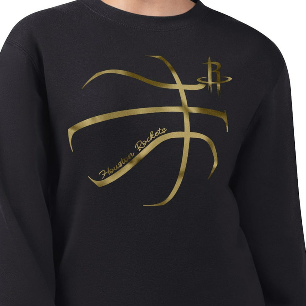 Houston Rockets G-III 4Her by Carl Banks Women's Metallic Print Basketball Sketch Fleece Sweatshirt Black - NBA