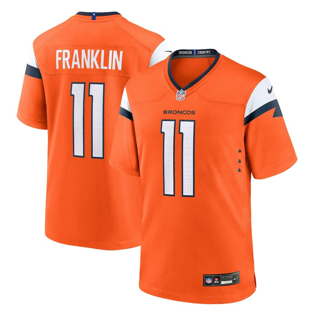 Troy Franklin Denver Broncos Team Game Jersey Orange | Nike for Sale