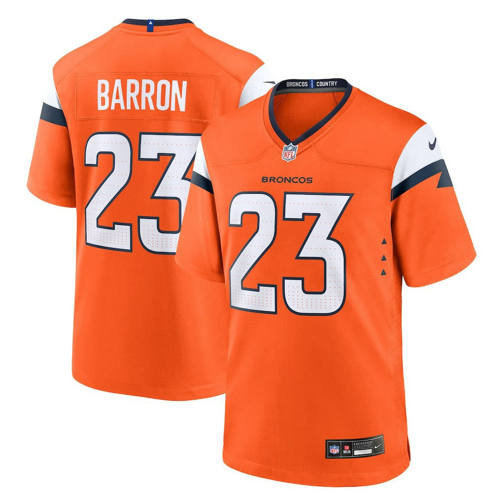 Jahdae Barron Denver Broncos Team Game Jersey Orange | Nike for Sale