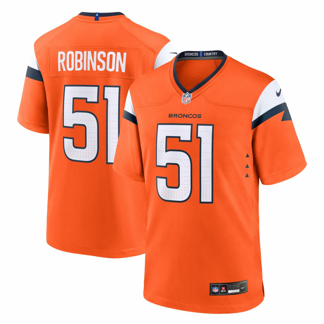 Que Robinson Denver Broncos Team Game Jersey Orange | Nike for Sale