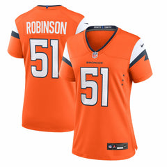 Que Robinson Denver Broncos Women's Team Game Jersey Orange | Nike for Sale