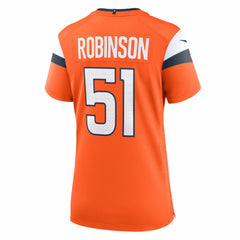 Que Robinson Denver Broncos Women's Team Game Jersey Orange | Nike for Sale